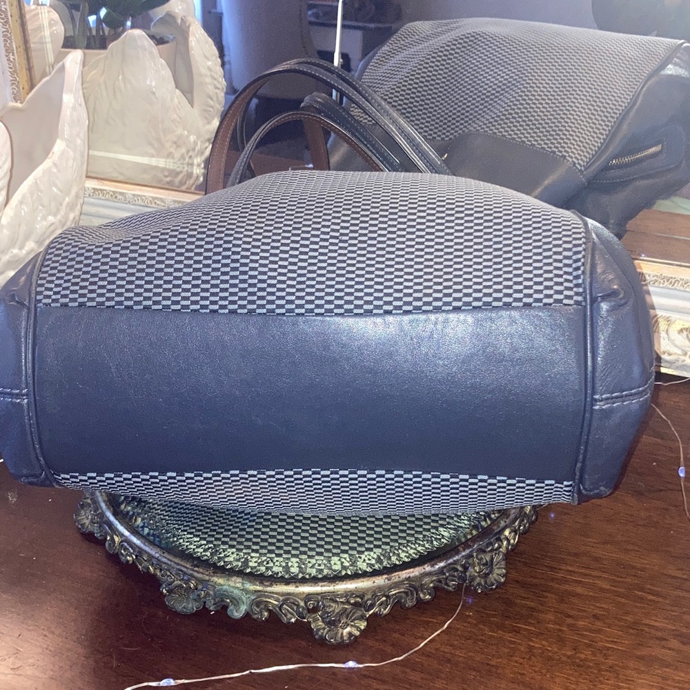 Genuine Coach  Lexy  Legacy Jacquard Blue and Black Checkered Shoulder Bag - Picture 6 of 17